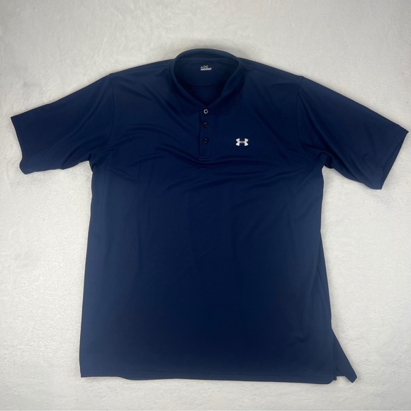 Under Armour Other - Under Armour Men XXL Navy Blue Polo Shirt Short Sleeve Golf Athletic Performance